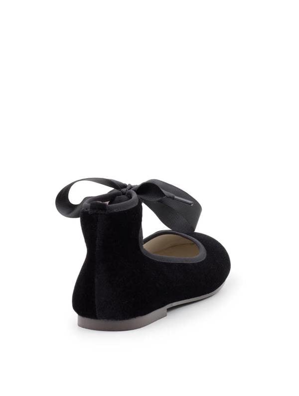Black flower girl shoes
