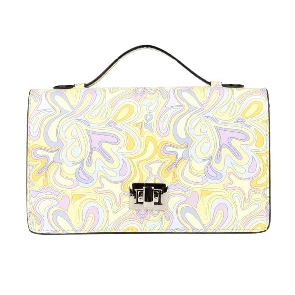 Embassy London Envy - Pastel Multi - Women's leather flap clutch bag with strap