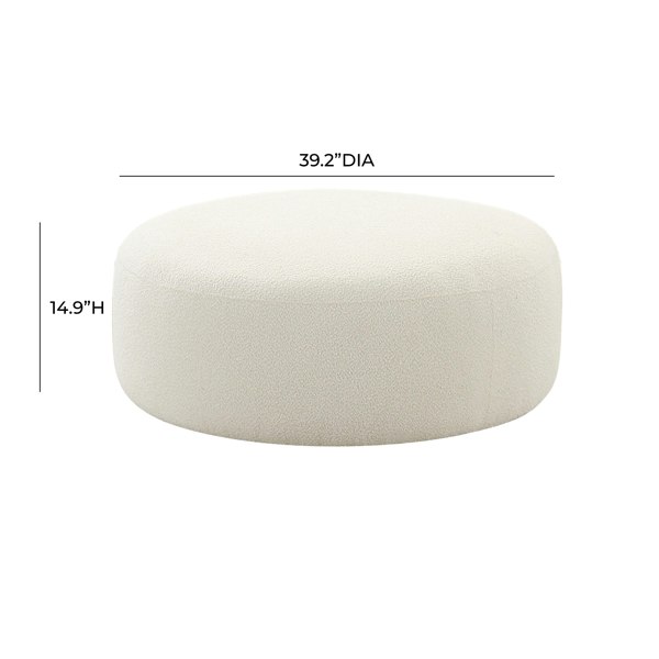 Furniture Edit Broohah Cream Boucle Ottoman Footstool