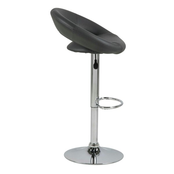 Wyld Haus Set of 2 Jorah Dark Grey Faux Leather Swivel Bar Stool Open Back