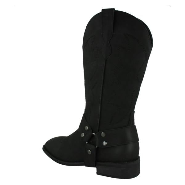 Spot On Ladies Spot On Low Heel Cowboy Boots with Ring Trim Strap F51234