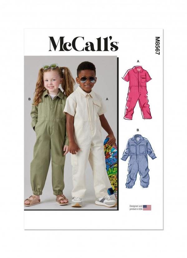 McCalls 8567 Paper Sewing Pattern – Kids' Jumpsuit, Size 3-8, Intermediate