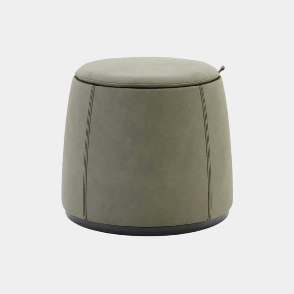 Domkapa Taylor Suede Pouf with Cushion Top & Under Seat Storage