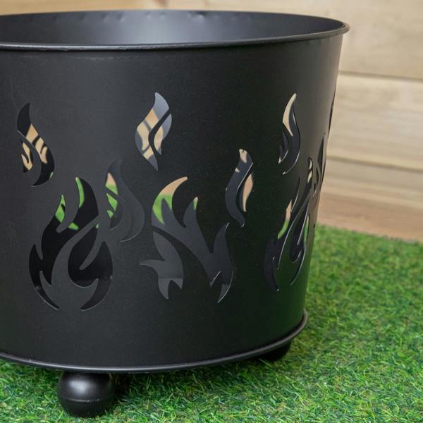 Samuel Alexander 32cm Black Steel Fuego Outdoor Garden Firebasket
