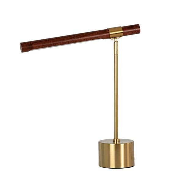Angel Cerdá Table lamp in walnut-effect steel and polished gold steel 8122