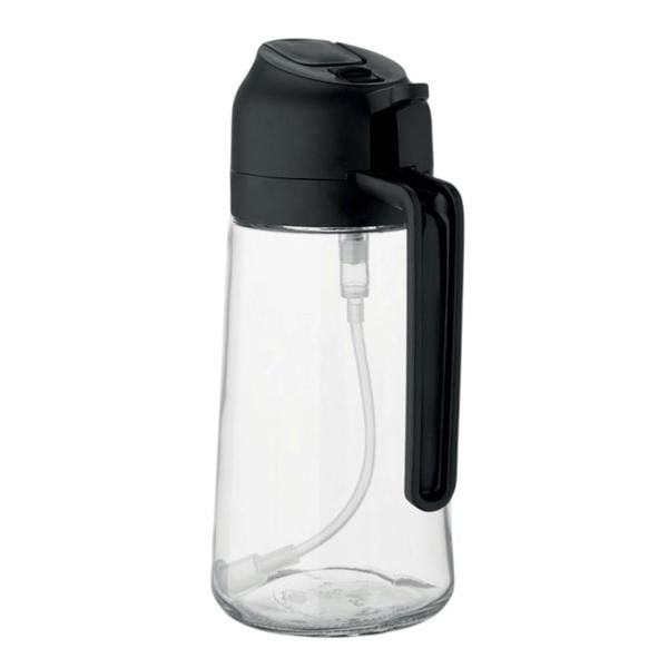 MidOcean Dip 2 in 1 450ml Glass Oil Drizzler - Transparent/Black - 