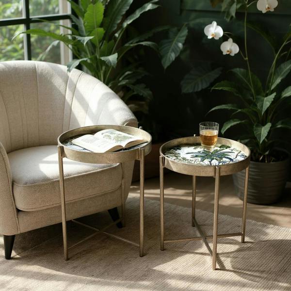 43/53CM SET 2 ROUND TABLES
