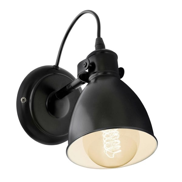 EGLO Priddy 1-Light Vintage Black And Crème Wall Light