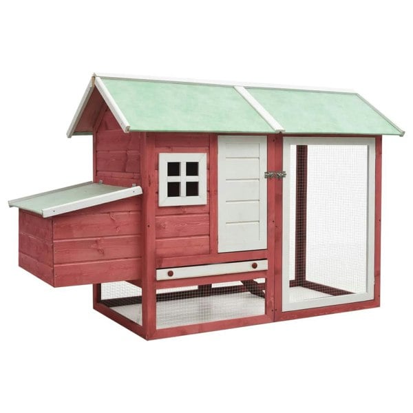 Berkfield Chicken Cage Red 170x81x110 cm Solid Pine & Fir Wood