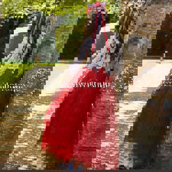 Flower girl party dress in wedding grounds