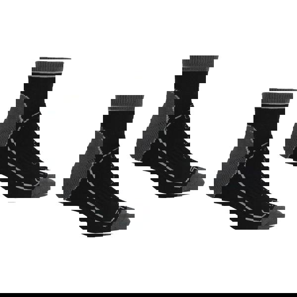 Regatta Mens Samaris Trail Ankle Socks (Pack of 2) - Black/Dark Steel