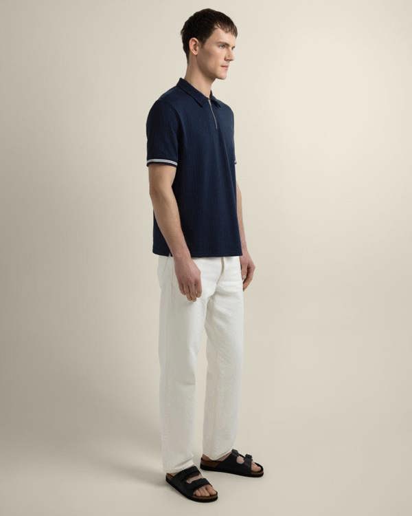 Larsson & Co Helsing - Grid Jacquard Polo Shirt