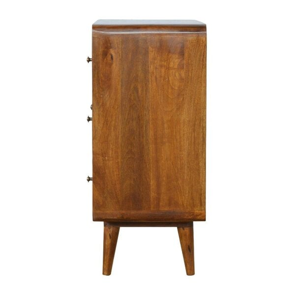 Wyld Haus Ostuni Rustic Curved Mango Wood Chestnut Chest 3 Drawer