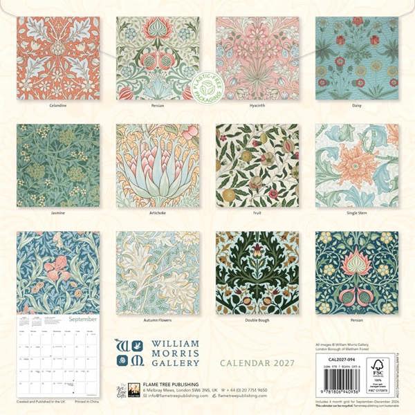 William Morris Calendar 2027, Wall Calendars, Month To View, Art, Gift