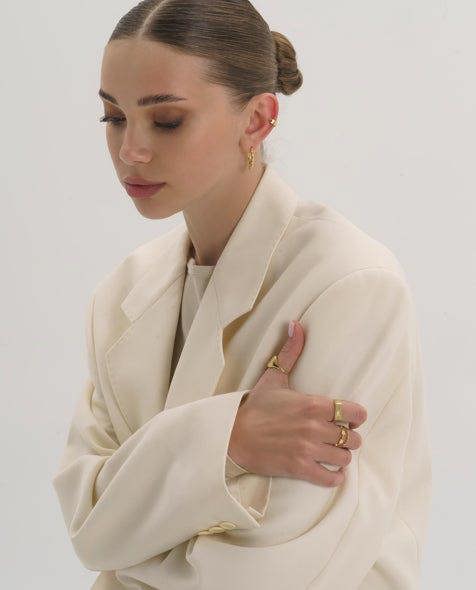 Thick 18K Gold Wheat Signet Ring - Rings - Elk & Bloom