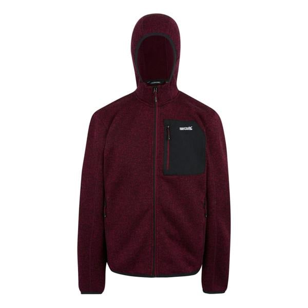 Regatta Mens Newhill Marl Full Zip Fleece Jacket - Dark Maroon