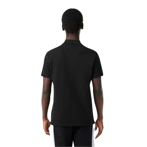 Lacoste Mens Colour Block Petit Pique Regular Polo Shirt - Black/Silver - 