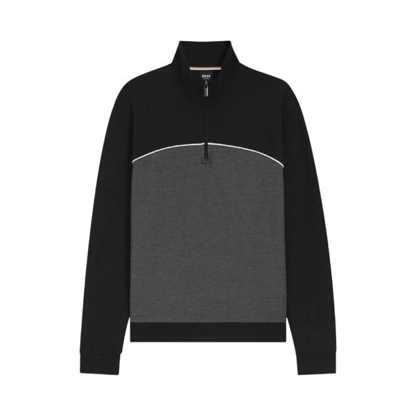 Boss Mens Quarter Zip Sweatshirt - Black - 