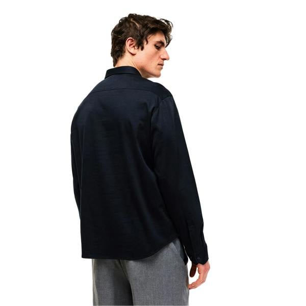 Boss Mens Motion Logo Cotton Shirt - Dark Blue - 