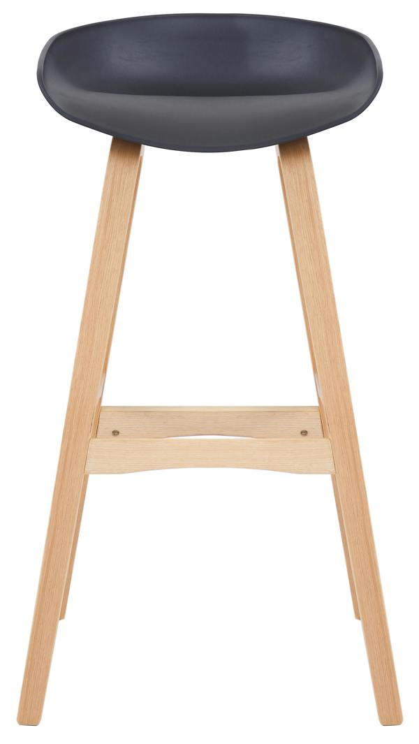 Lamboro Equator Single Kitchen Bar Stool, Fixed Wooden Legs And Footrest, Premium Breakfast Bar & Home Barstool, Black