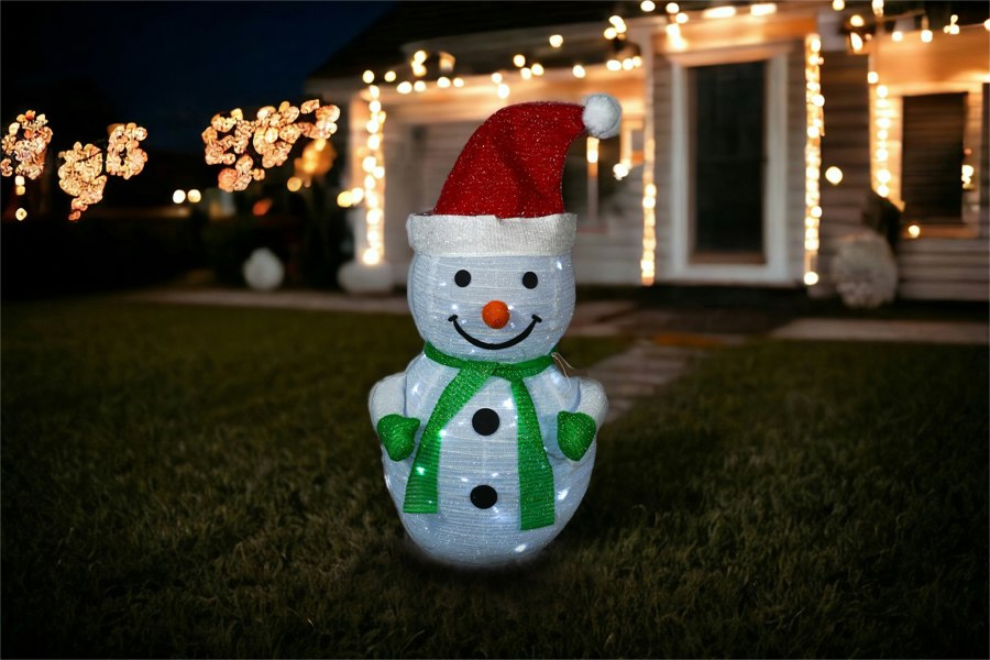St Helens 70cm Outdoor Collapsible LED Snowman, Inc Timer