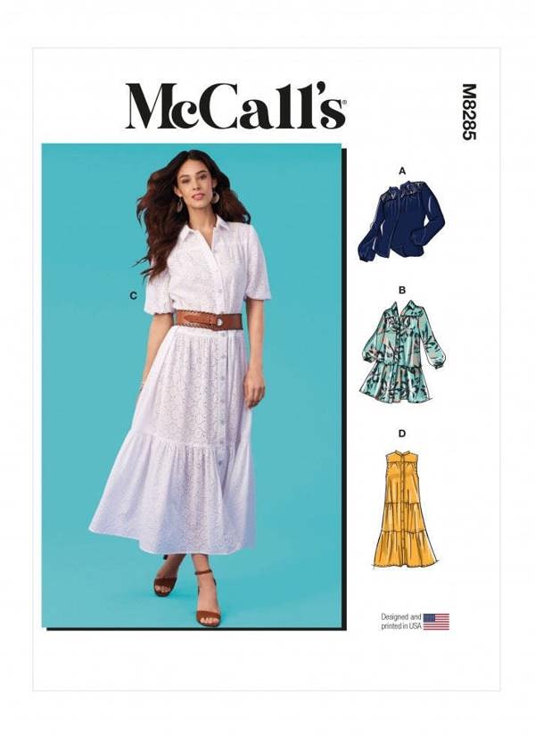 McCalls 8285 Paper Sewing Pattern – Women's Top & Dress, Easy