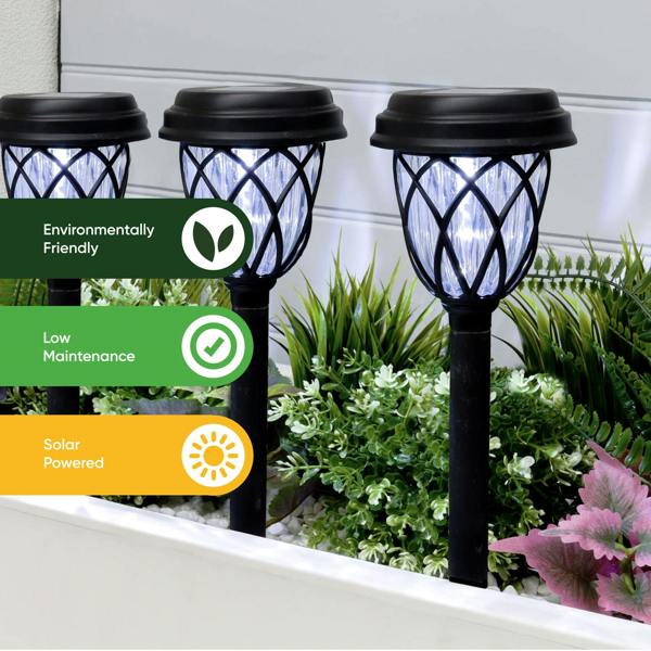 Gardenwize Pack of 4 Solar Stake Lights – Pathway LED Lights