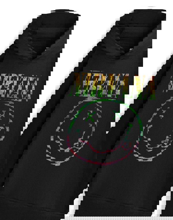 Nirvana Unisex Kids Black Rainbow Hoodie