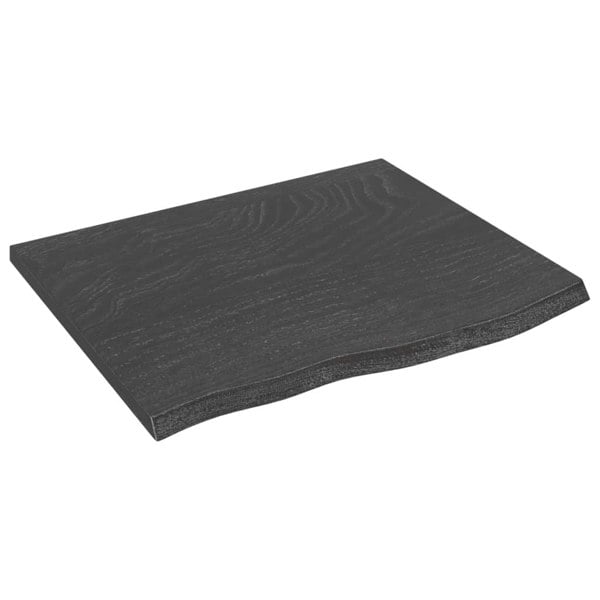Berkfield Wall Shelf Dark Grey 60x50x2 cm Treated Solid Wood Oak
