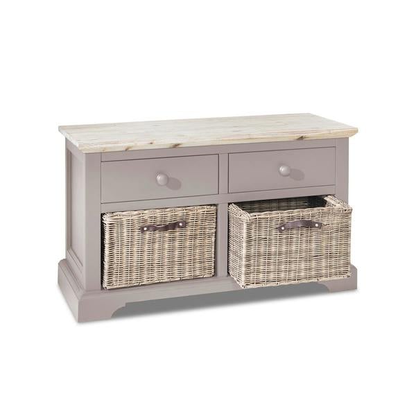 Statement Furniture Florence Storage Bench with 2 Drawers and 2 Baskets Assembled