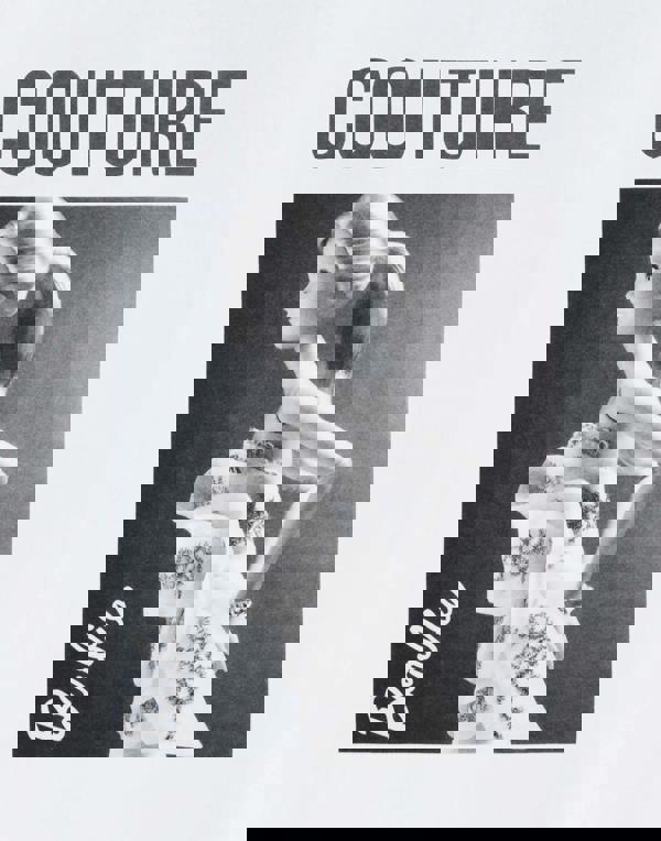 Barbie Womens White Barbie Doll Couture Graphic Short Sleeved T-Shirt