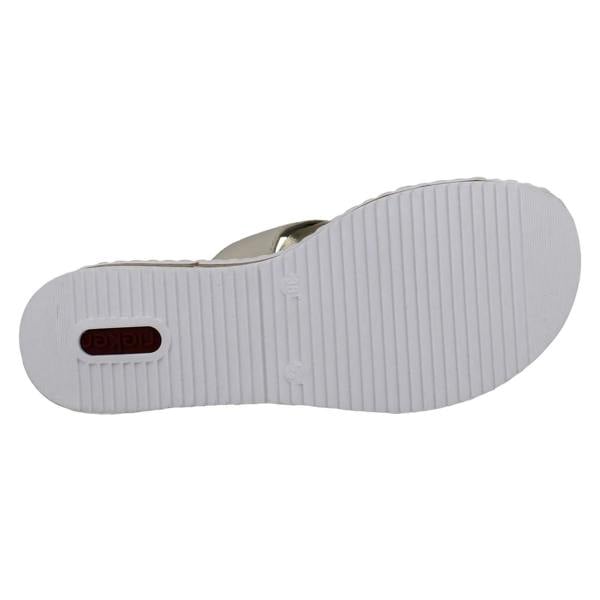 Rieker Ladies Rieker Wedge Heeled Strappy Mule Sandals V3652