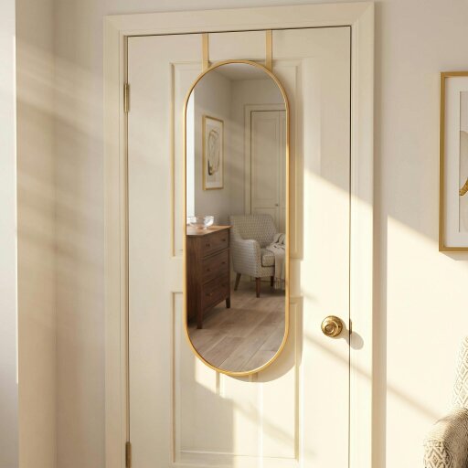 Downton Interiors Gold Oval Over Door Metal Mirror 120cm