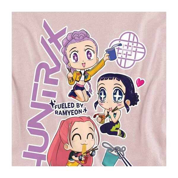 K-Pop Demon Hunters Unisex Adult Huntrix Ramyeon Chibi Sweatshirt - Pink