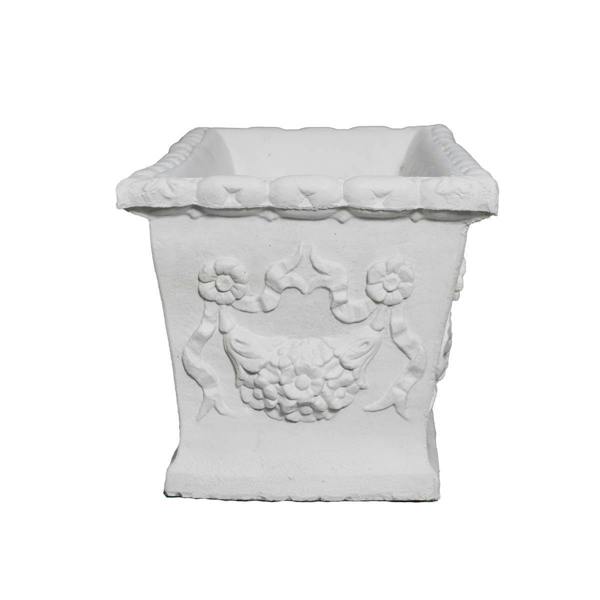 Large Swag Detail Design White Stone Cast Trough 1m long 