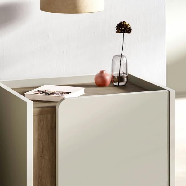 Decortie Bedside Table Soft-Close Door Storage Cabinet Modern Nightstand with Metal Legs Bedroom Space Saver