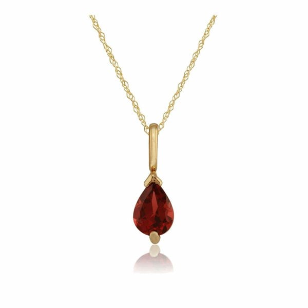 22545 Classic Pear Garnet Pendant in 9ct Yellow Gold 1