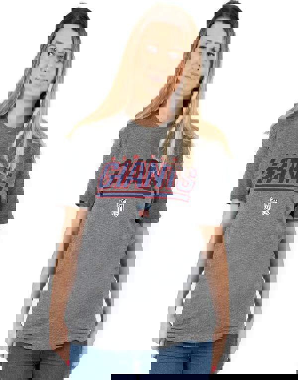 NFL Womens Grey New York Giants Logo Short Sleeved T-Shirt