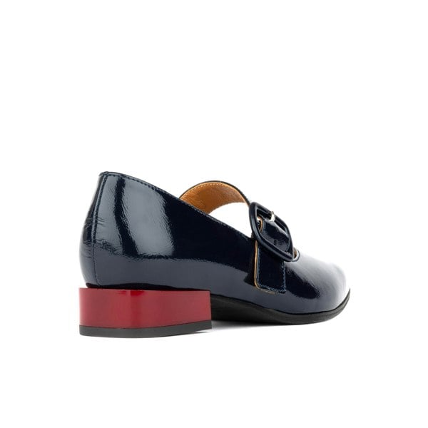 Embassy London Bliss - Navy - Women's block heel square toe patent leather Mary-Jane