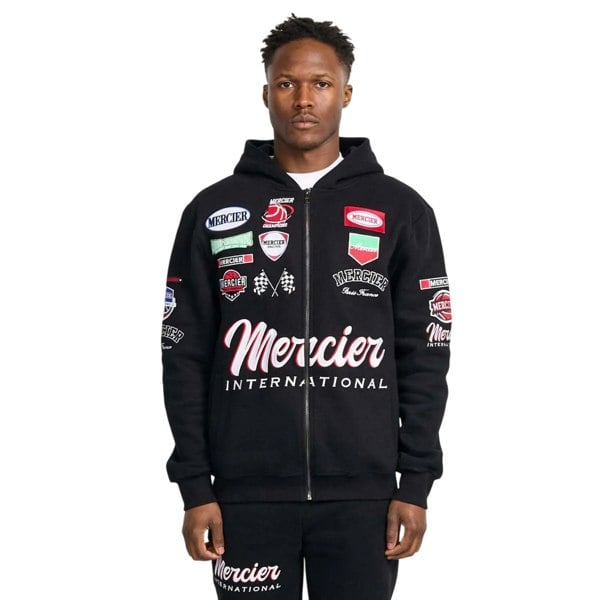 Mercier Mens International Full Zip Hoodie - Black