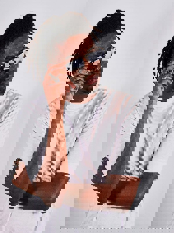 SVNX Frameless rectangle sunglasses with metal arms