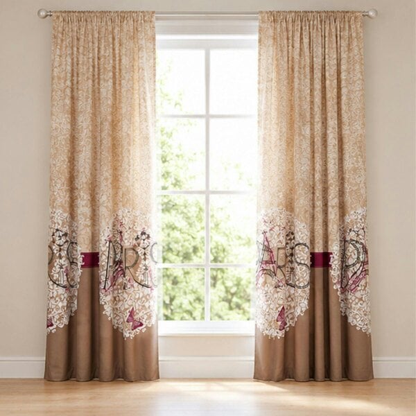 Smart Living Oooh La La Curtain - Natural - 66"x72"
