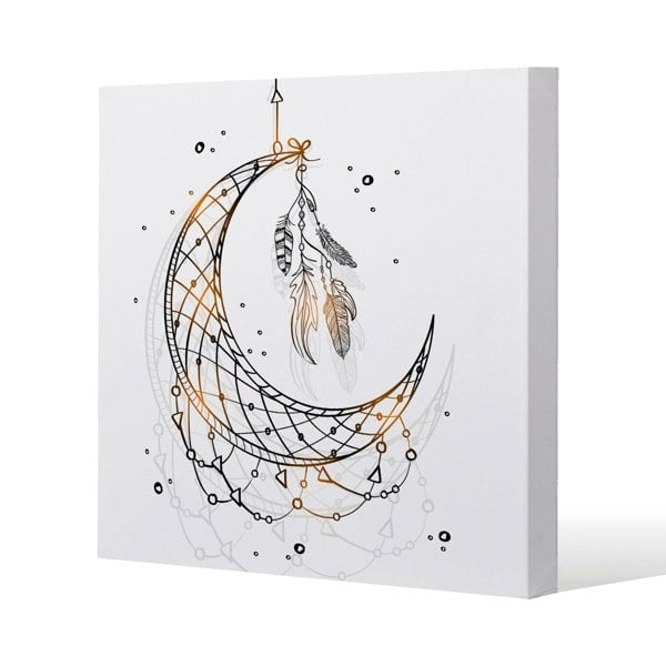 Benjamin Tate Design Dream Catcher with Crescent Moon (Canvas Print)