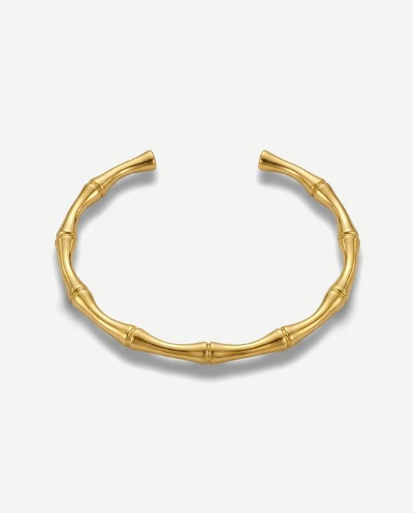 Elk & Bloom 14k Gold Band Bamboo Stackable Bangle