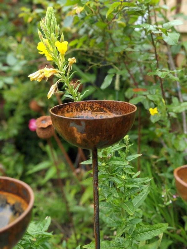 Savage Works Rain Catcher | Plant Support | Rusts with Rain.