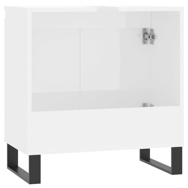 Berkfield Bathroom Cabinet High Gloss White 58x33x60 cm Engineered Wood