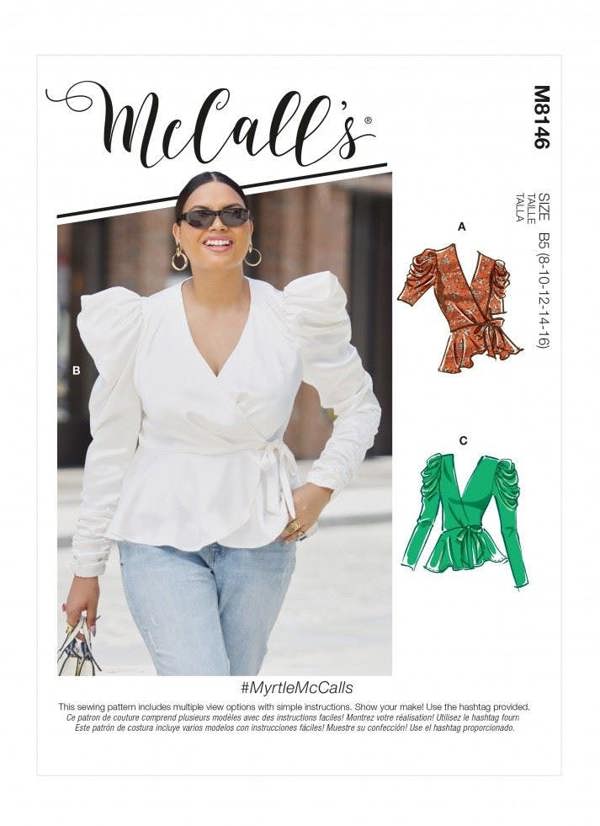McCalls 8146 Paper Sewing Pattern – Women's Top, Intermediate