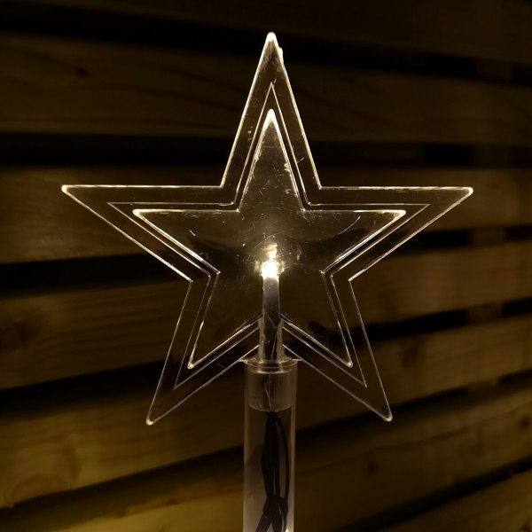 Samuel Alexander Set of 8 Battery Operated LED Multi Coloured Star Path Lights Christmas Decoration with Timer
