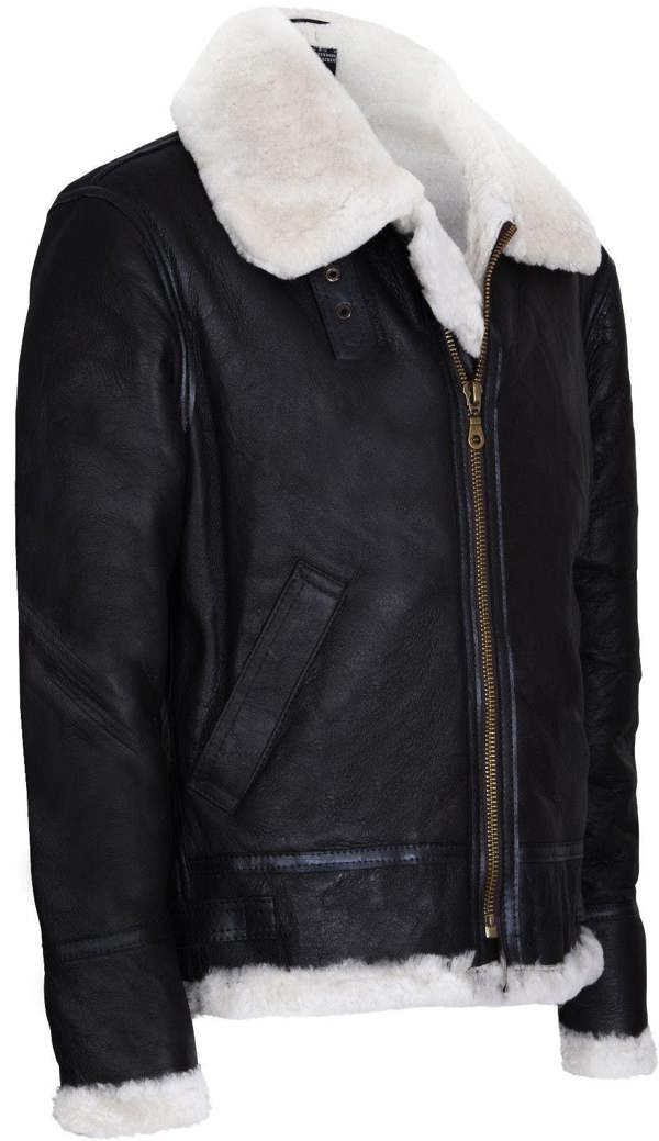 Infinity Leather Mens B3 Aviator Real Sheepskin Leather Flying Jacket-Oxford