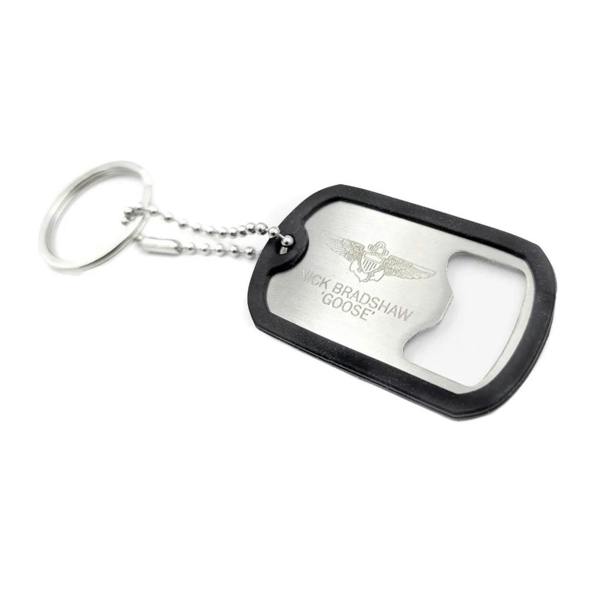 Widdop & Co Top Gun Dog Tag Bottle Opener 1 of 5 Designs Selected at Random Silver
